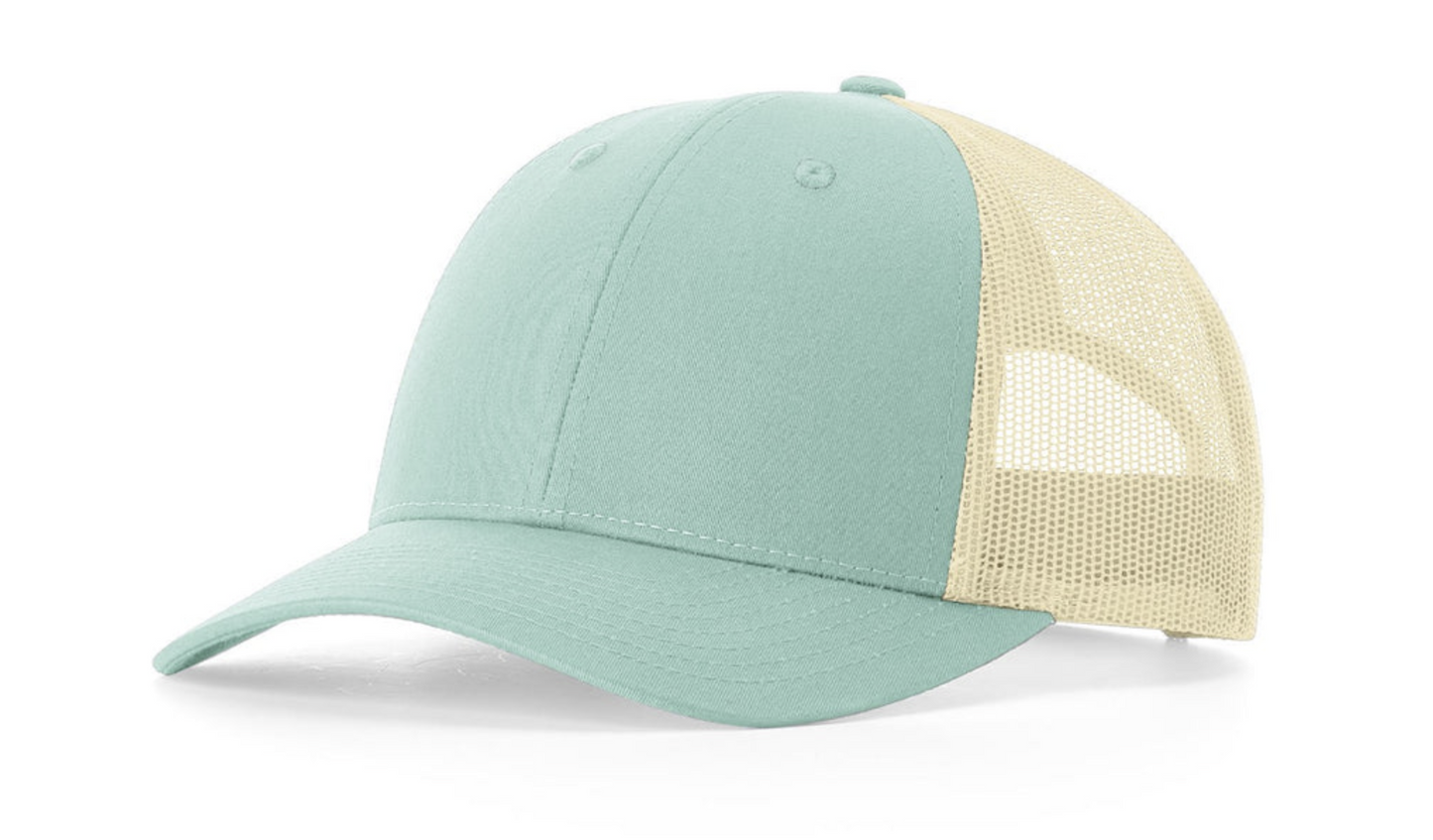 Aruba Blue/Birch Richardson 115 Low Pro Trucker Cap