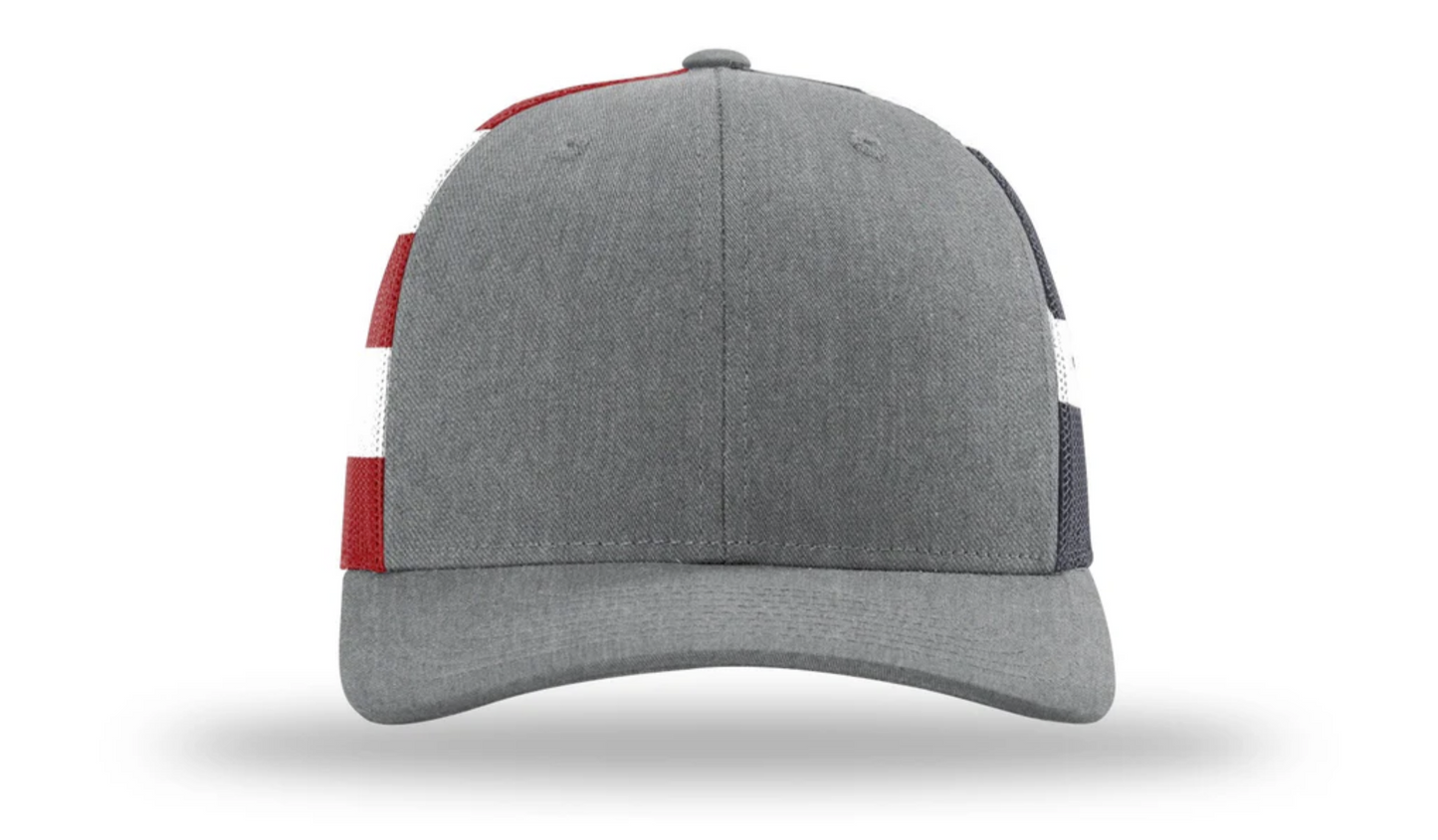Heather Grey/Stars & Stripes Richardson 112PM Trucker Cap
