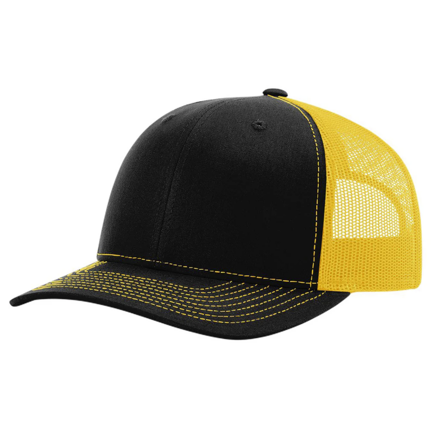 Black/Gold Richardson 112 Trucker Hat
