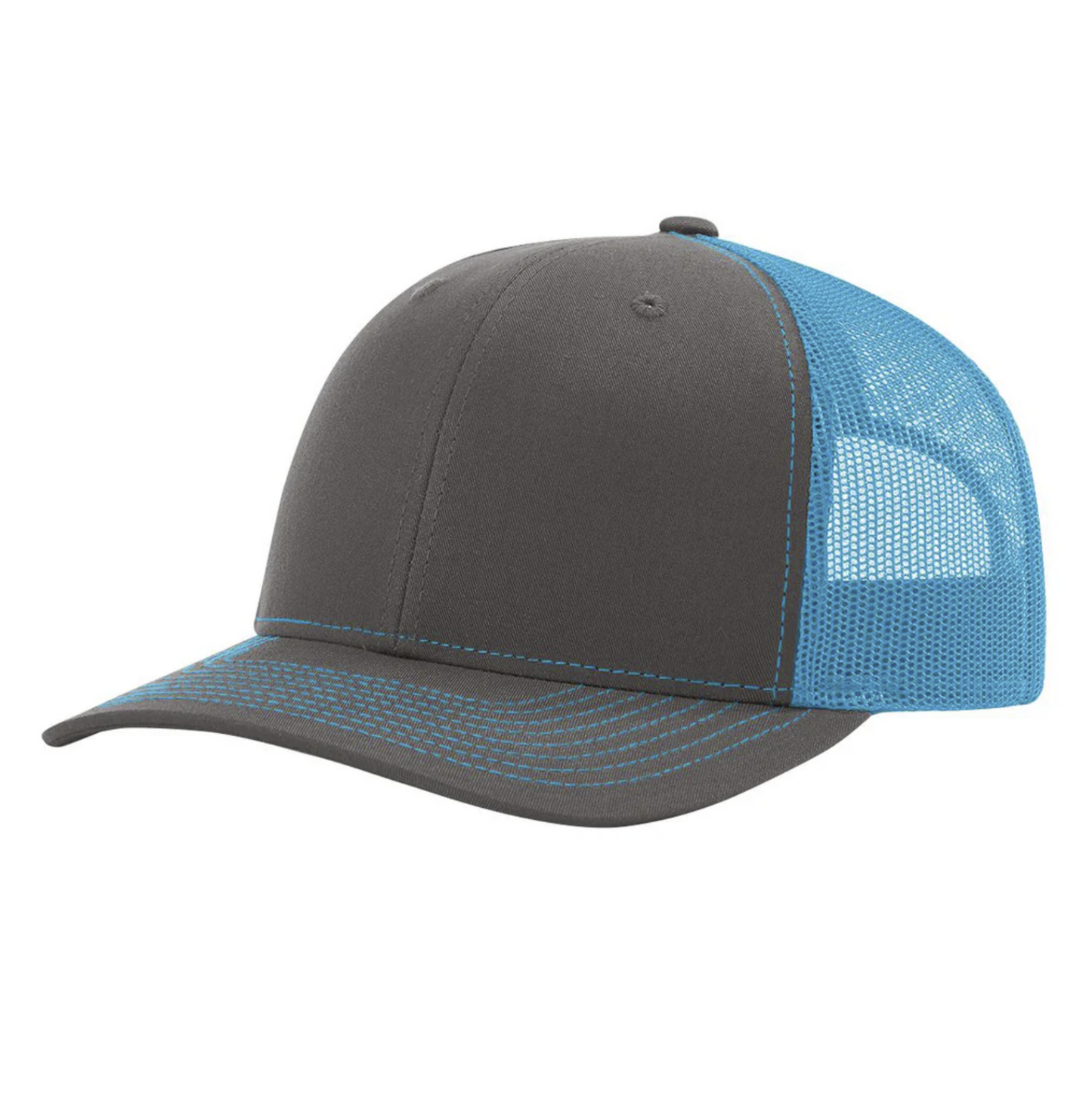 Charcoal/Neon Blue Richardson 112 Trucker Hat