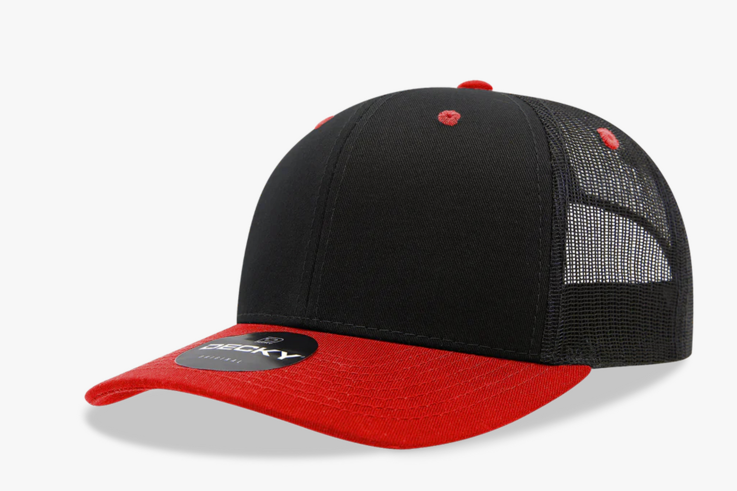 Black/Red Decky 6021 Trucker Hat