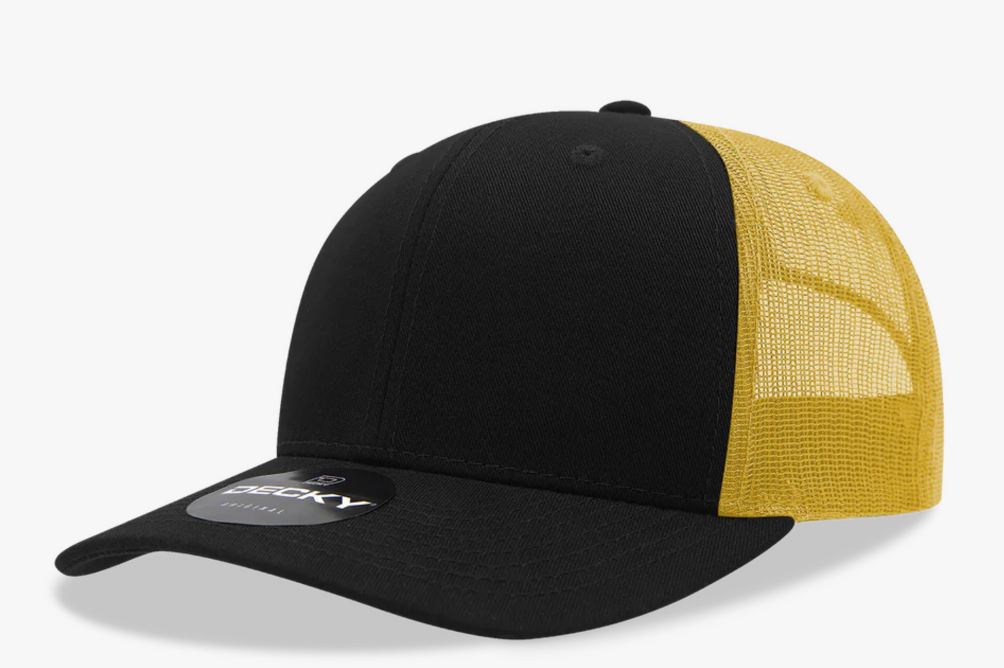 Black/Gold Decky 6021 Trucker Hat