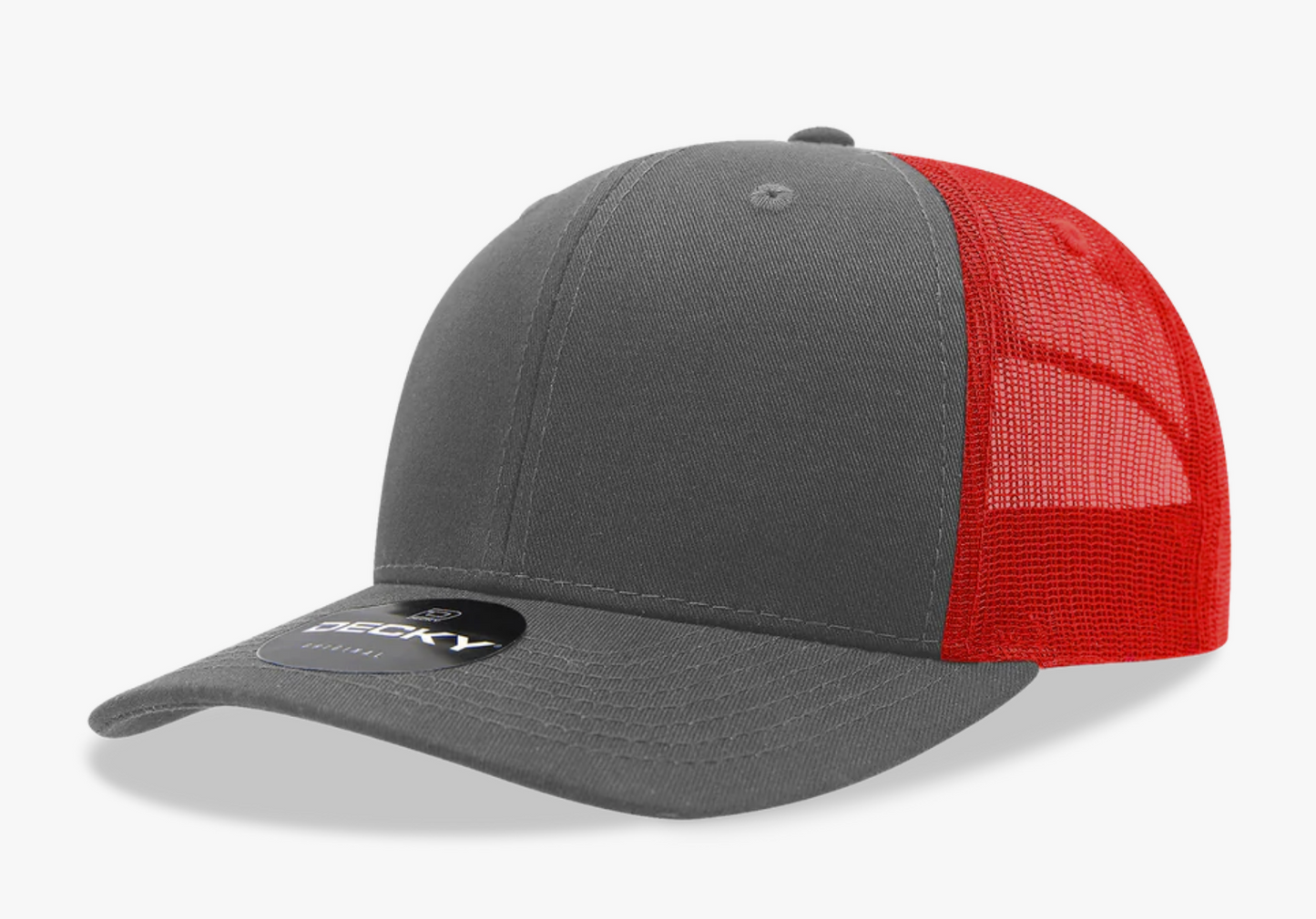 Charcoal/Red Decky 6021 Trucker Hat