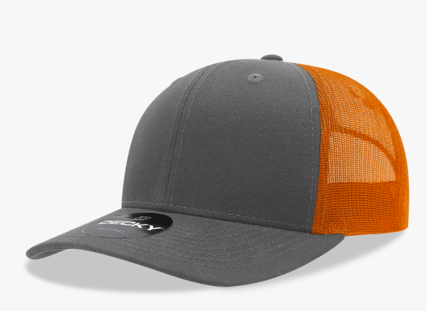 Charcoal/Orange Decky 6021 Trucker Hat