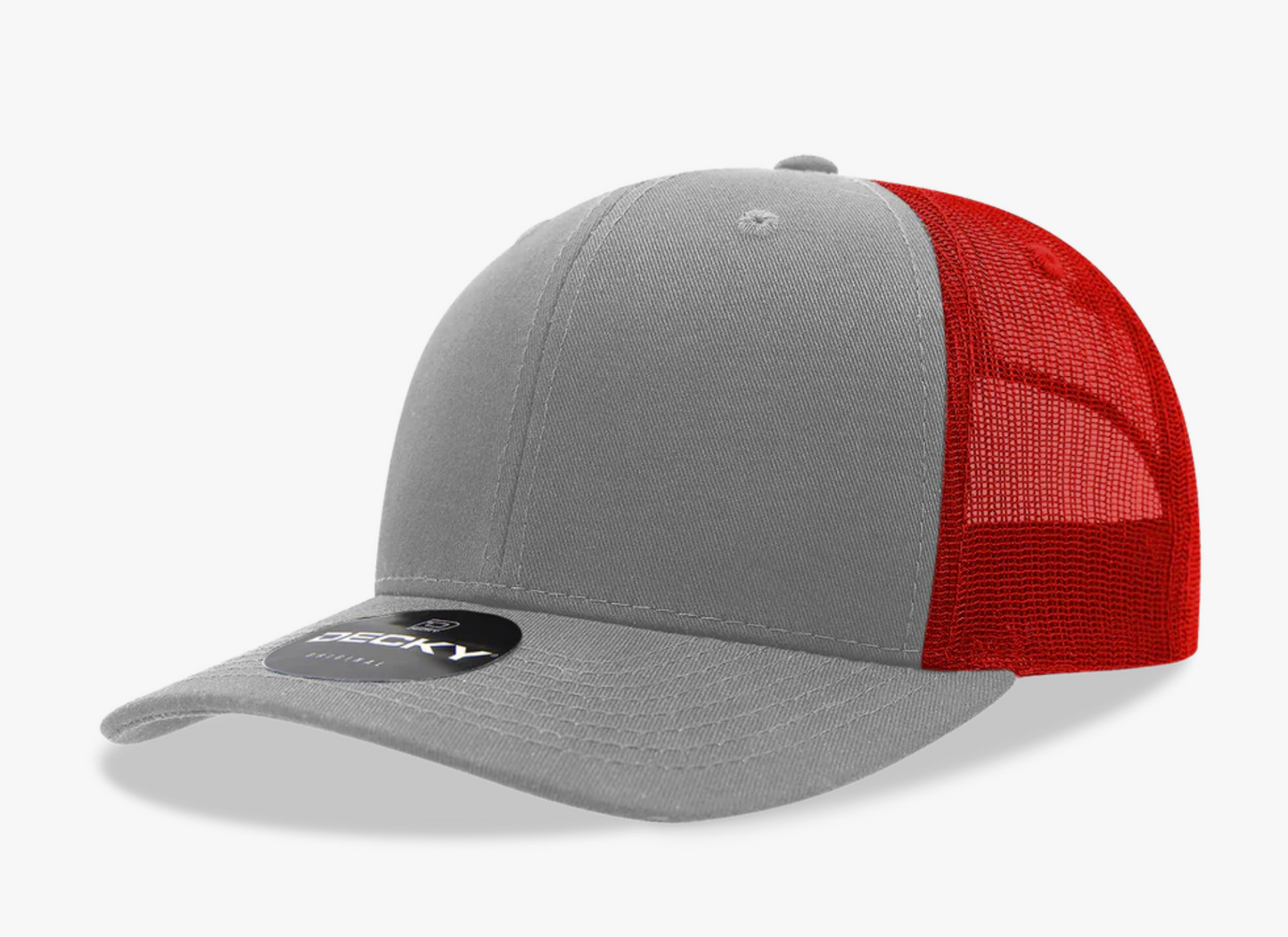 Grey/Red Decky 6021 Trucker Hat