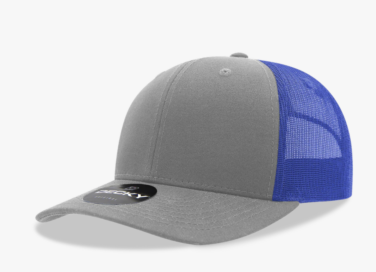 Grey/Royal Blue Decky 6021 Trucker Hat