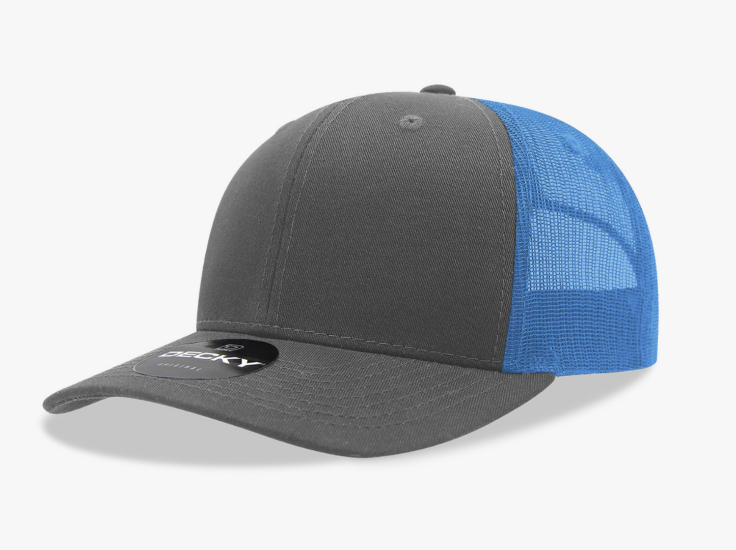 Charcoal/Sky Blue Decky 6021 Trucker Hat