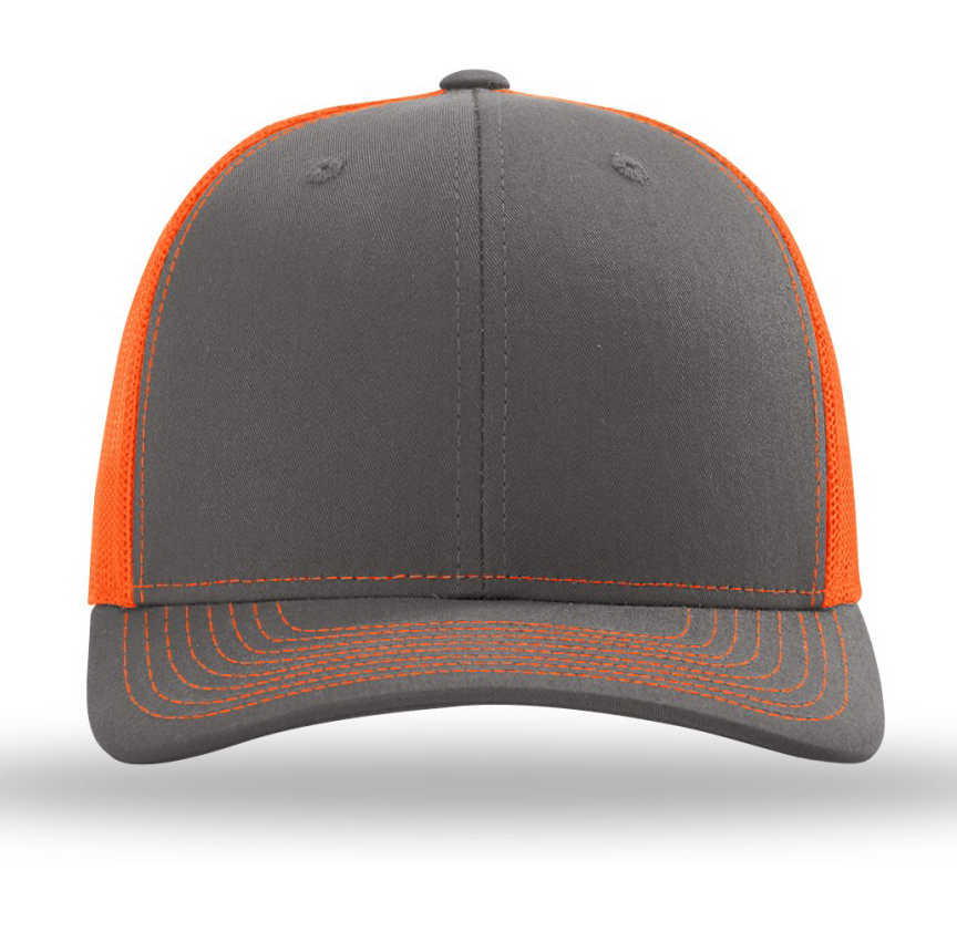 Charcoal/Neon Orange Richardson 112 Trucker Hat