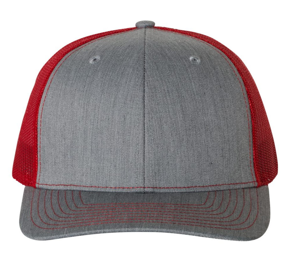 Heather Grey/Red Richardson 112 Trucker Hat