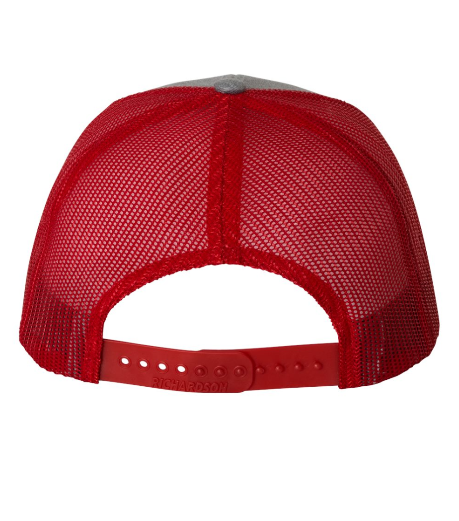Heather Grey/Red Richardson 112 Trucker Hat