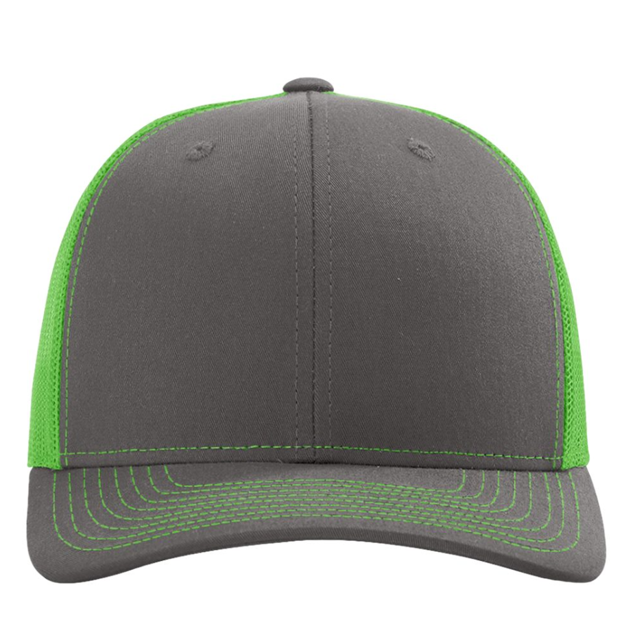 Charcoal/Neon Green Richardson 112 Trucker Hat