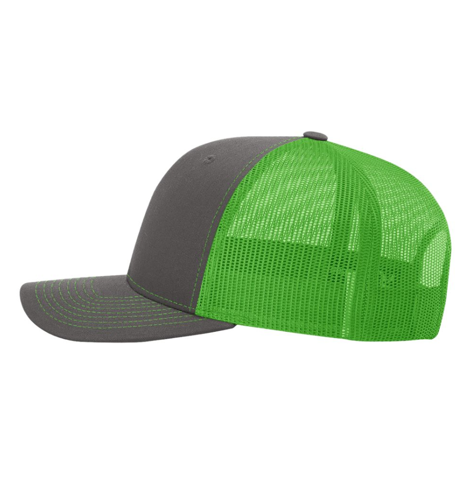 Charcoal/Neon Green Richardson 112 Trucker Hat