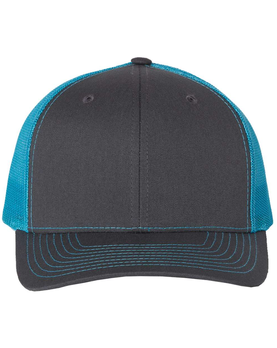 Charcoal/Neon Blue Richardson 112 Trucker Hat