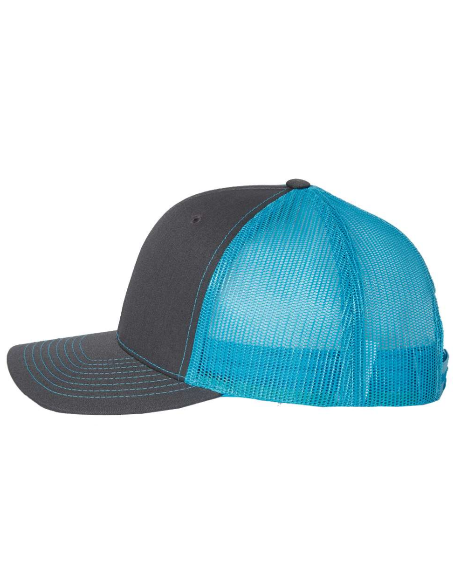 Charcoal/Neon Blue Richardson 112 Trucker Hat