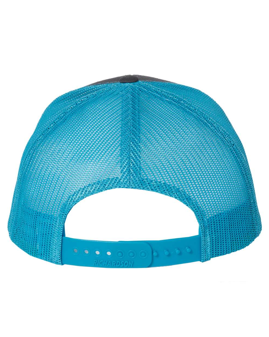 Charcoal/Neon Blue Richardson 112 Trucker Hat
