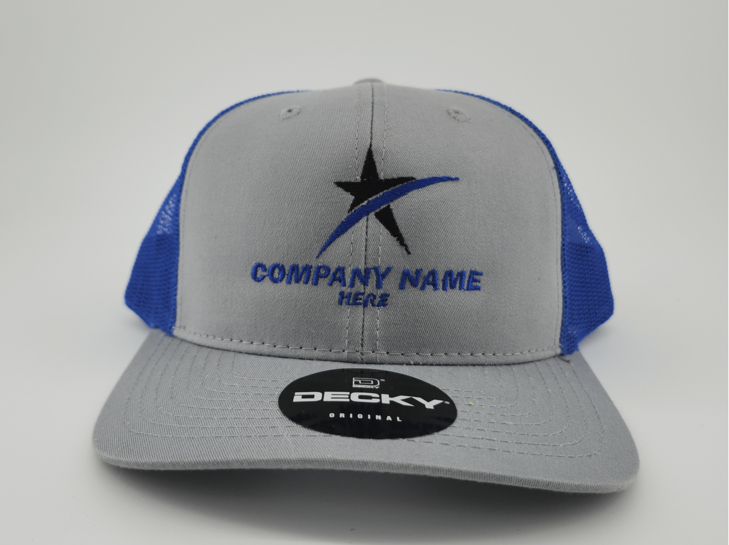 Grey/Royal Blue Decky 6021 Trucker Hat