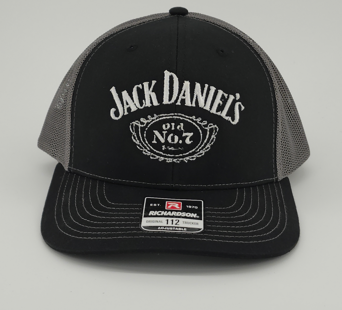 Black/Charcoal Richardson 112 Trucker Hat